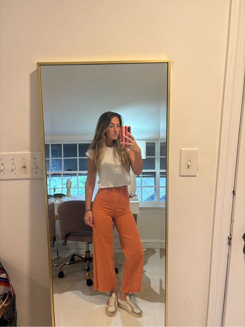Billabong Coral Orange Denim Pants